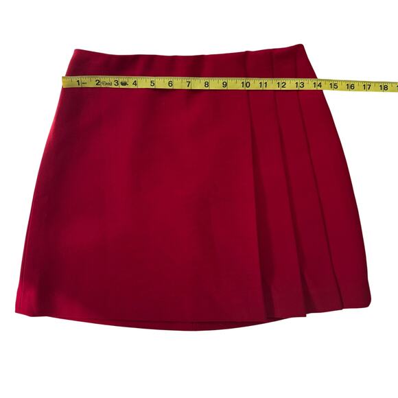 ALICE + OLIVIA Semira Pleated Red Mini Skirt Size 0 - Picture 11 of 13